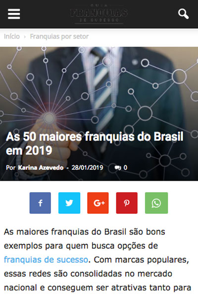As 50 maiores franquias do Brasil em 2019